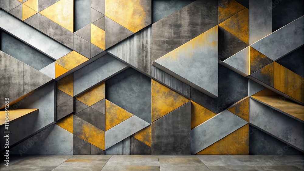 custom made wallpaper toronto digitalAbstract Geometric Wall Paneling in Grey and Gold Tones