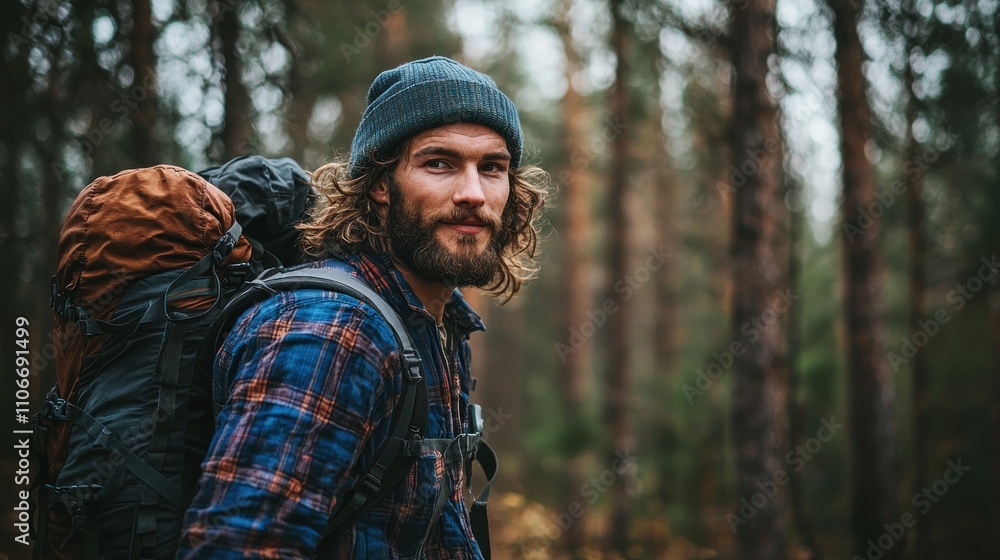 A rugged man with survival gear, standing confidently in a forest, embodying the spirit of adventure. A rugged man with survival gear, standing confidently in a forest, embodying the spirit of adventure.