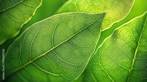 фотографія Vibrant green leaves close-up nature macro photography lush environment natural