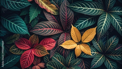 Wallpaper Mural Vibrant Leaves Background: Colorful Painting Pattern for Nature Inspired Art and Design Torontodigital.ca