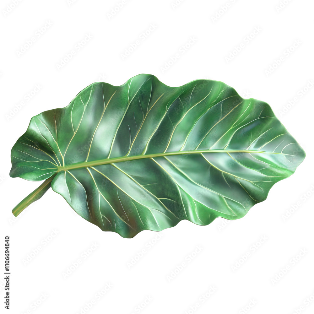 A fig leaf, Mediterranean vibe, high-detail 3D illustration, vibrant green, isolated on white background A fig leaf, Mediterranean vibe, high-detail 3D illustration, vibrant green, isolated on white background