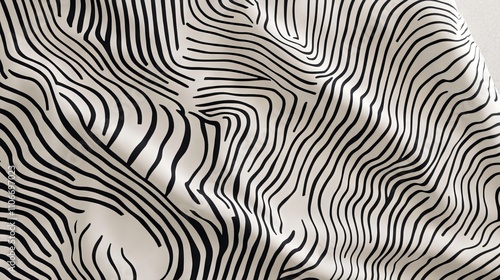 Wallpaper Mural 76.Seamless black and white diagonal pattern featuring fluid, wavy lines. The abstract design creates a sense of movement, with curving stripes flowing diagonally across the surface. The monochrome Torontodigital.ca