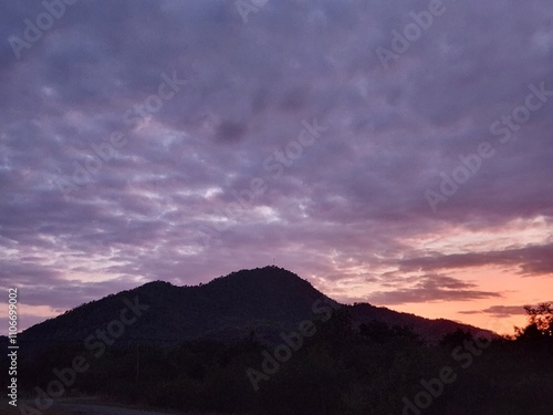 sunset over the mountains