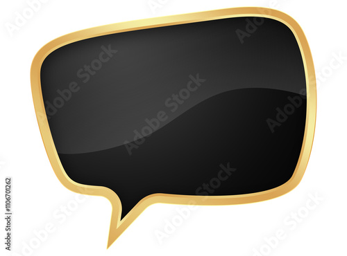 Black Speech Bubble with Gold Frame