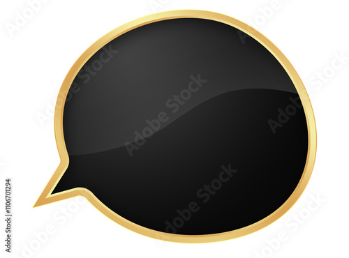 Black Speech Bubble with Gold Frame