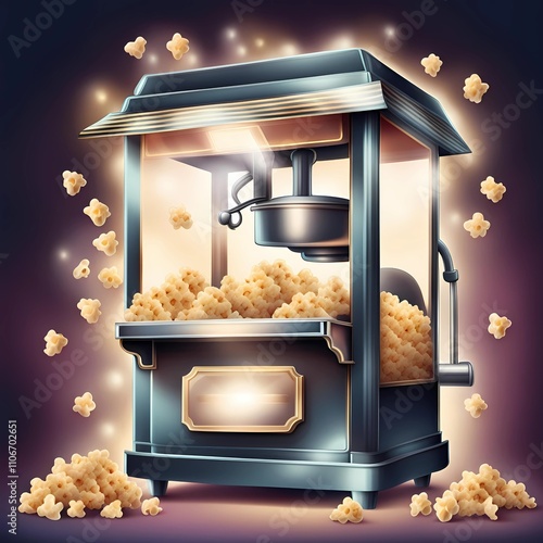 The golden chest overflows with popcorn, a festive snack for a cozy Christmas dinner