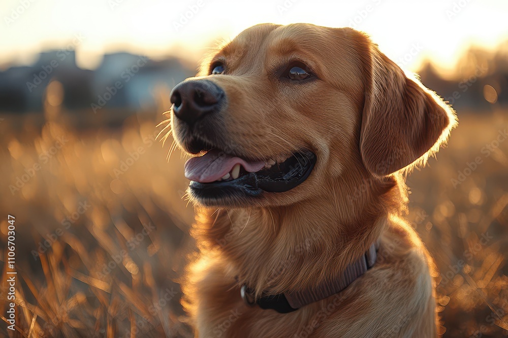 Obraz premium world dog day celebration, showcasing the bond of companionship, with a joyful dog playing in an expansive open space, ample copy space for text, emphasizing love and loyalty in pet ownership