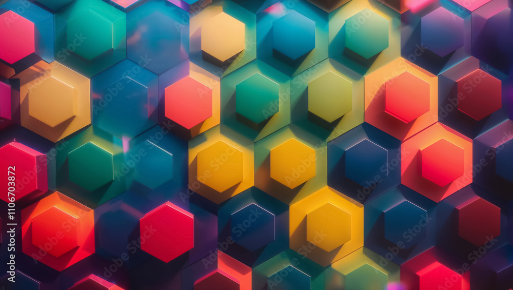 3D Gradient Hexagonal Background for Creative Projects 3D Gradient Hexagonal Background for Creative Projects