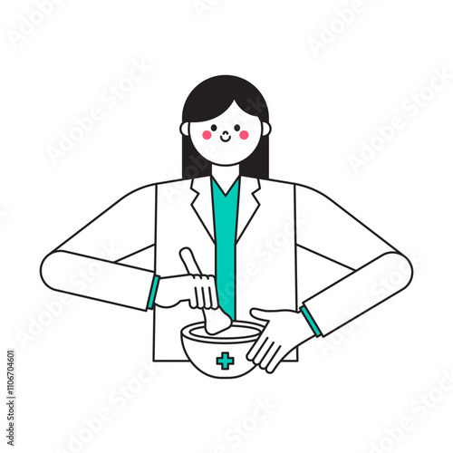 Nutrient & Vitamin Character 1 Doctor with White Coat