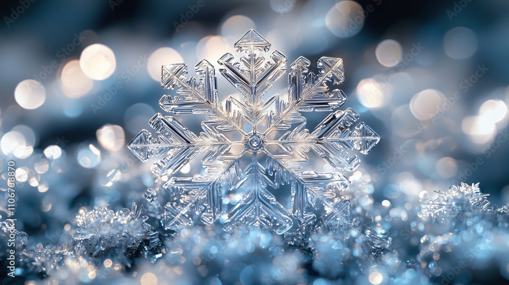 Exploring the Beauty of a Crystal Snowflake in Winter Light Exploring the Beauty of a Crystal Snowflake in Winter Light