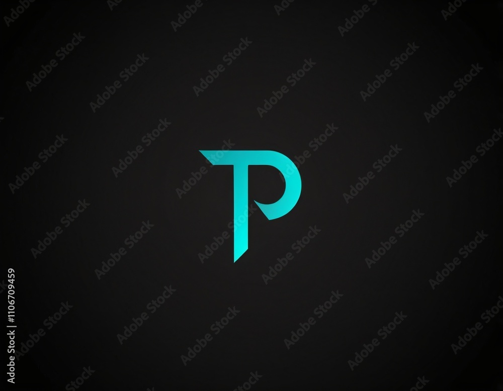 A letter P logo from abstract shapes. Colorful monogram sign logotype. Ai generated image. A letter P logo from abstract shapes. Colorful monogram sign logotype. Ai generated image.