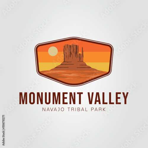 monument valley navajo tribal park logo design. america or utah national park symbol vector illustration