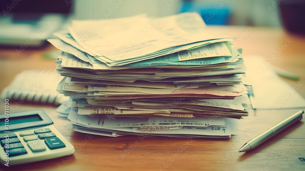 Medical bills scattered across a desk, symbolizing the financial burden and stress of healthcare costs, highlighting the need for affordable and accessible medical care for all. Medical bills scattered across a desk, symbolizing the financial burden and stress of healthcare costs, highlighting the need for affordable and accessible medical care for all.