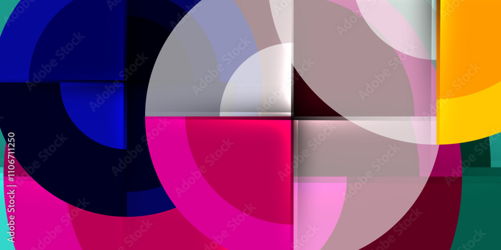 Circle and semi circle geometric background. Vector Illustration For Wallpaper, Banner, Background, Card, Book Illustration, landing page Circle and semi circle geometric background. Vector Illustration For Wallpaper, Banner, Background, Card, Book Illustration, landing page