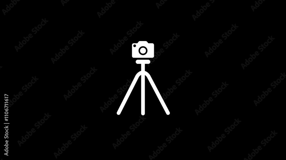 Tripod with camera icon. video shooting concept icon animation. camera mounted on tripod. Tripod with camera icon. video shooting concept icon animation. camera mounted on tripod.
