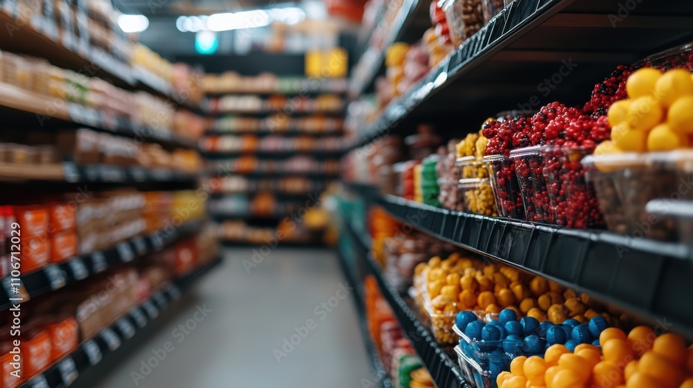 Fresh Produce in Grocery Store Aisle Fresh Produce in Grocery Store Aisle