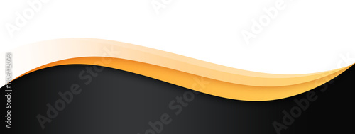 Orange Black Footer Wave Banner