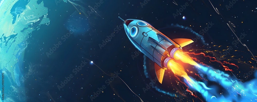 Rocket Launches Towards Distant Starry Expanse Rocket Launches Towards Distant Starry Expanse