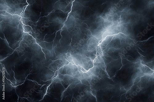 A dramatic depiction of lightning against a dark, cloudy background.