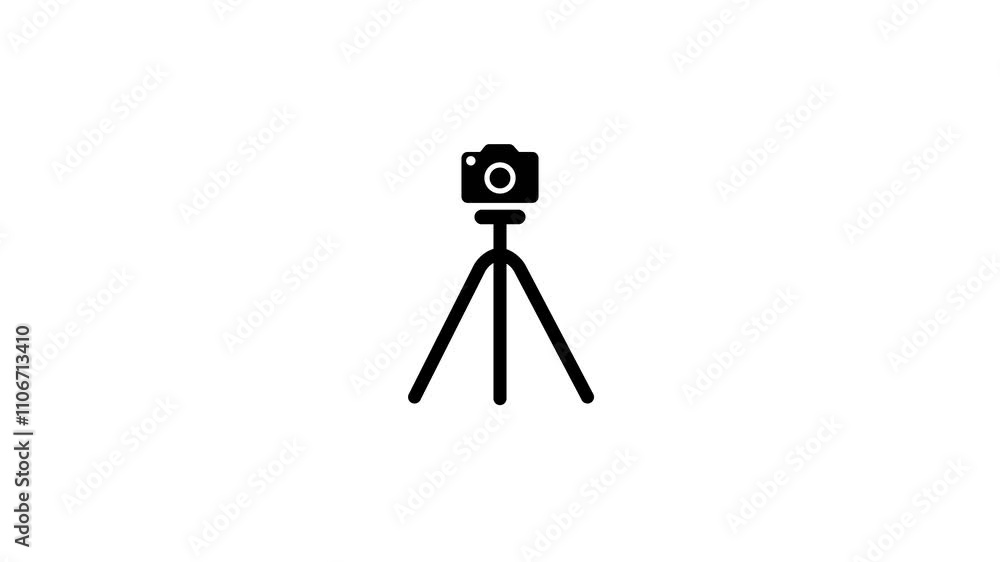 Tripod with camera icon. video shooting concept icon animation. camera mounted on tripod. Tripod with camera icon. video shooting concept icon animation. camera mounted on tripod.