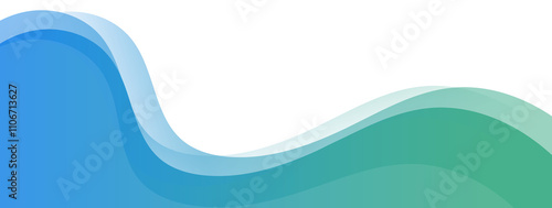 Blue and Green Gradient Footer Wave Banner
