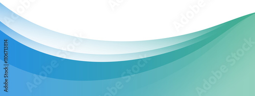 Blue and Green Gradient Footer Wave Banner
