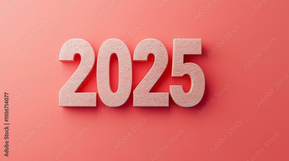 The 2025 new year business goals concept. 3D number The 2025 new year business goals concept. 3D number