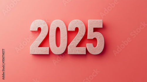 The 2025 new year business goals concept. 3D number "2025" with copy space.