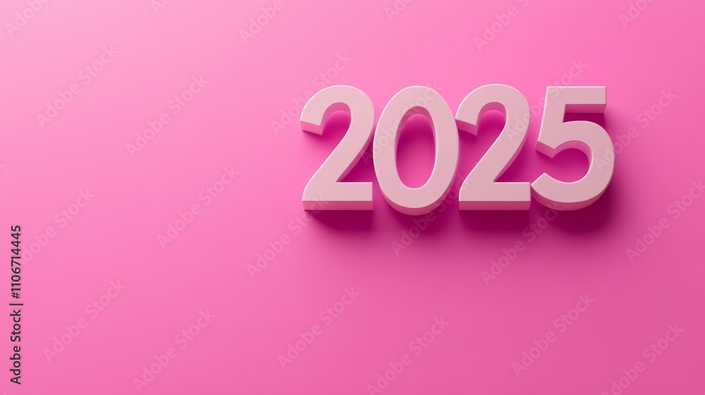 The 2025 new year business goals concept. 3D number The 2025 new year business goals concept. 3D number