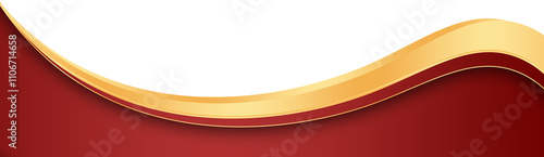 Red and Gold Footer Wave Banner
