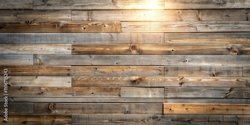 Rustic Weathered Wood Planks Background Texture with Warm Lighting