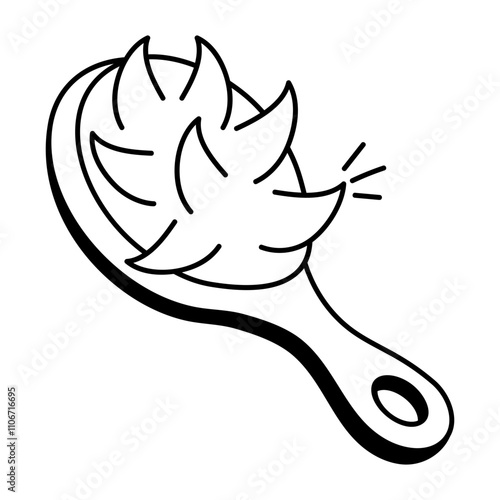 A sketchy style icon of hairbrush 

