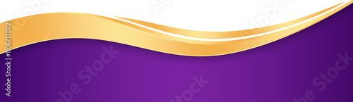 Purple Gold Footer Wave Banner