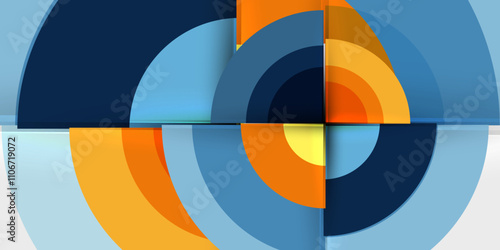 Target circle geometric abstract shapes. Vector Illustration For Wallpaper, Banner, Background, Card, Book Illustration, landing page