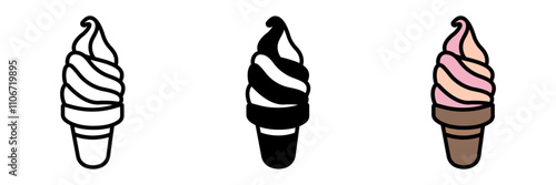 Ice Cream icon is a frozen dessert served in cones or cups, a refreshing treat on hot beach days, loved for its creamy texture.