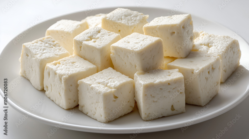 Fried Tofu, a plate of fried, white-skinned Japanese tofu Fried Tofu, a plate of fried, white-skinned Japanese tofu
