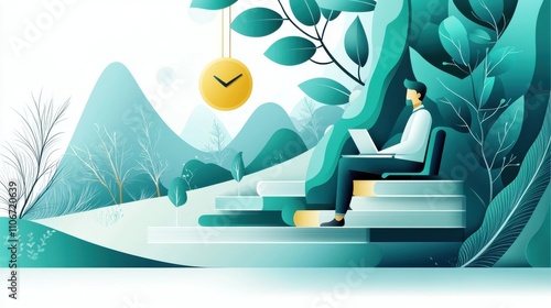 A woman is walking in the woods