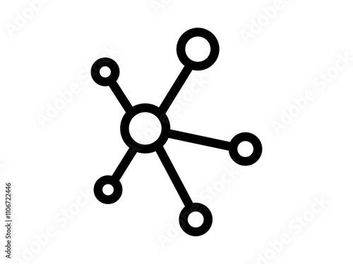 Molecules icon, science, chemistry, biology, structure simple flat style pictogram for ui or ux, logo icon design sign symbol vector illustration, isolated on white