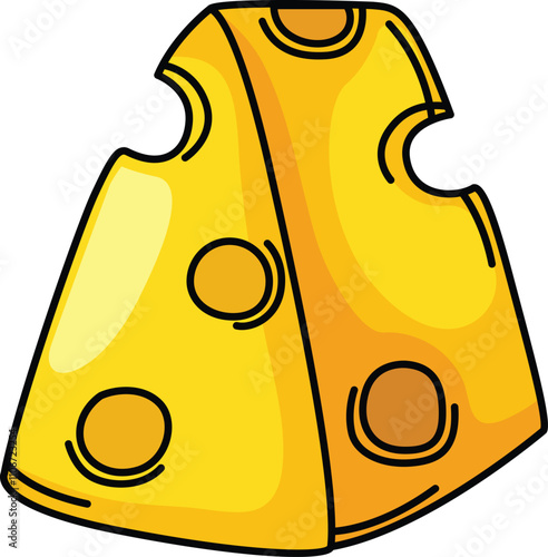 illustration of Cheese outline white on background vector