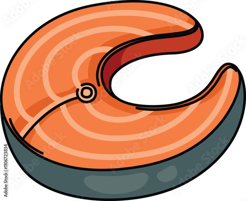 illustration of salmon meat on a white background