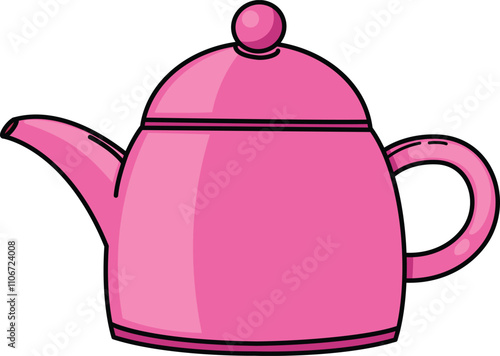 illustration of teapot outline on a white background