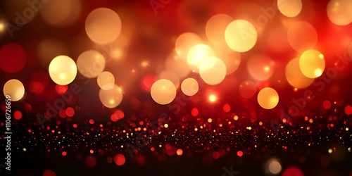 Red and Gold Glitter Abstract Background