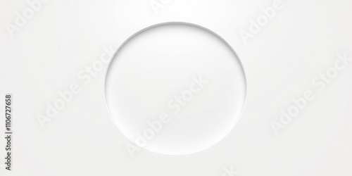 White oval frame with a black hole in the center, ideal for showcasing content in a modern and sleek way, design, white