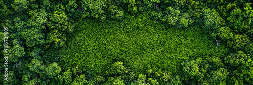 Aerial View of Lush Green Forest Canopy