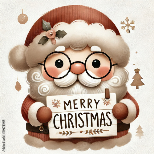 christmas greeting card with santa claus