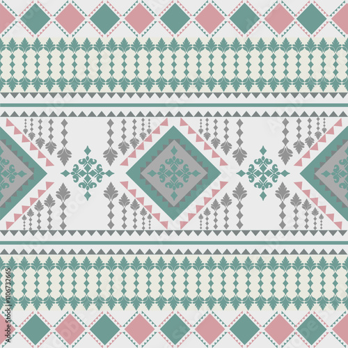 Navajo pattern Square shape on a gray background brown geometric shapes Seamless zigzag pattern triangular shape illustration design Design lines for skirts, clothing, rugs, prints, knitting.
