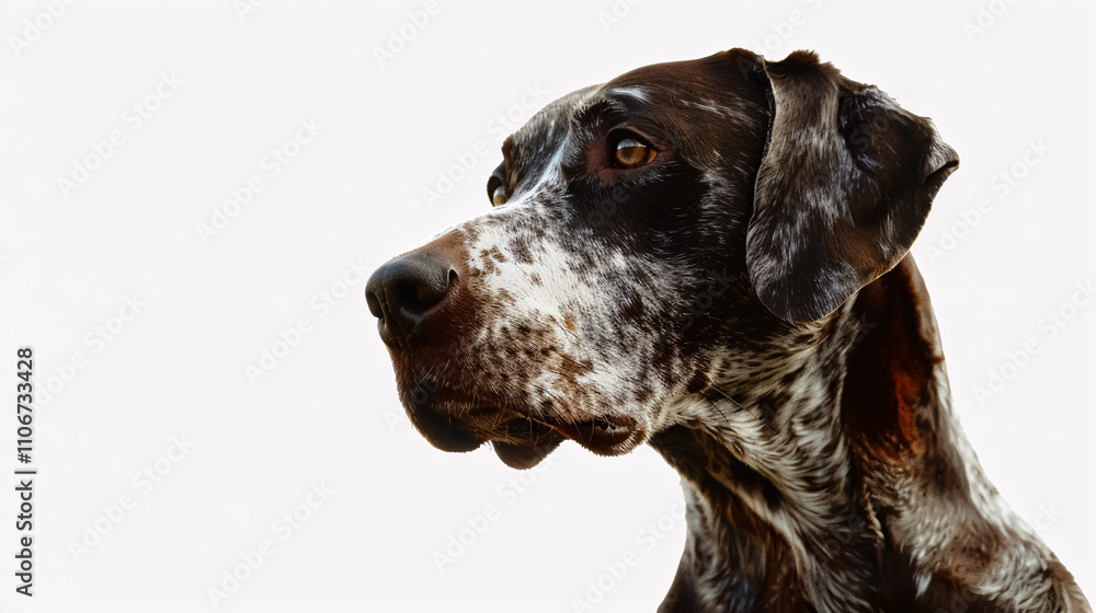 Hyperrealistic 4K cutout of a dog on a white background. Hyperrealistic 4K cutout of a dog on a white background.