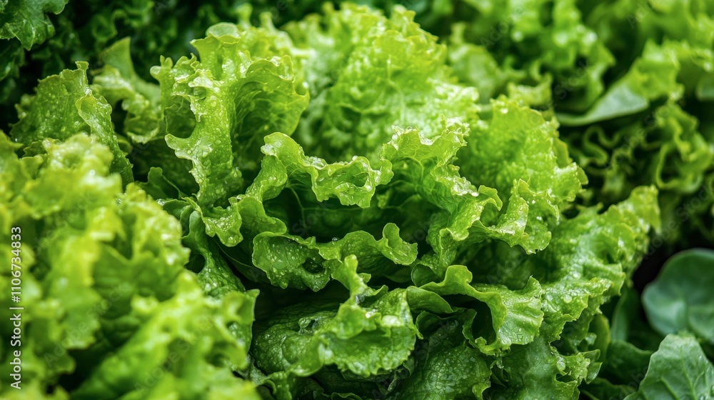 Fresh Green Lettuce Close-Up for Salad Preparation Fresh Green Lettuce Close-Up for Salad Preparation