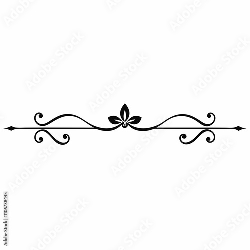 a creativity simple single thin Vintage Ornamental Divider Line element