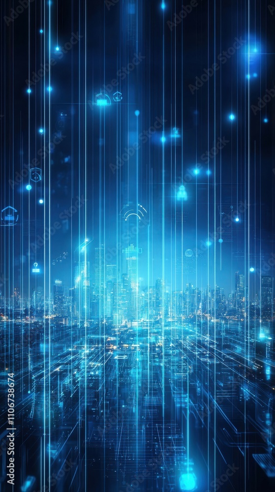 A blue background with a lot of dots and lines A blue background with a lot of dots and lines